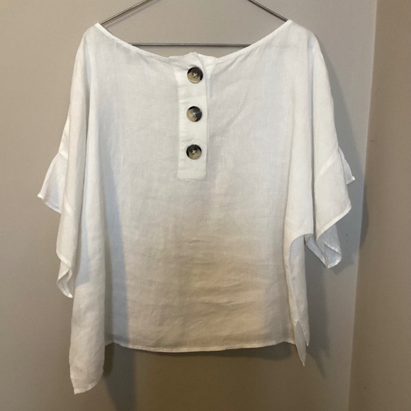 Alex & Parker popover linen top - Picture 2 of 3